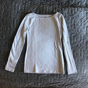 J.crew gray sparkle & offwhite long sleeve t-shirt